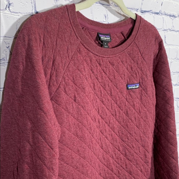 Patagonia Womens Organic Cotton Quilt Tunic Sweatshirt Burgundy M Casual Layer - Picture 2 of 6